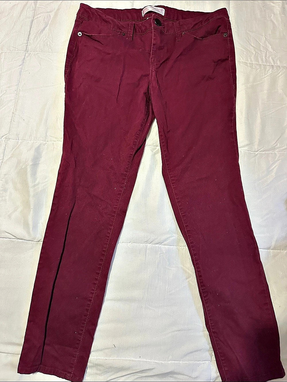 No Boundaries Juniors Skinny Jeans Skinny Pants Burgundy Size 15